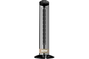 EVVO V60 Ventilador de Torre con Ionizador y Función Turbo - Ventilador Vertical Silencioso con Mando a Distancia, Pantalla LED y Temporizador, Ventilador Columna Potente para Salón y Dormitorio