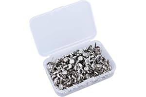 ULTNICE 200 stücke Brad Fastener Mini Brads Runde Brad Pastell Brads Papier Befestigungen mit Aufbewahrungsbox (Silber)
