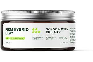 Scandinavian Biolabs Firm Hybrid Clay | Strong Hold, Semi-Matte Finish, Adds Texture & Volume, Water-Soluble, Plant-Based Formula, 90 mL/ 3 Oz