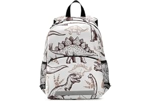 MNSRUU Isaoa Kleinkind-Rucksack mit Zügeln für Jungen und Mädchen, Dinosaurier-Skizze Stilvoller Kinder-Rucksack Rucksack Kindergartentasche Vorschule Kindergarten Reisetasche mit Brustclip