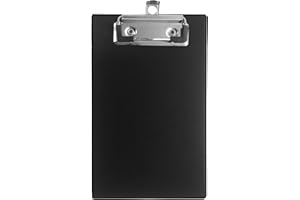 JANRAX Negro Mini portapapeles – pequeño bolsillo A6 Clip Junta