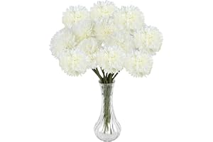 Haocjanc 12 stycken konstgjord hortensia, vita hortensior konstgjorda blommor, 30 cm långa konstgjorda blommor som äkta, fals