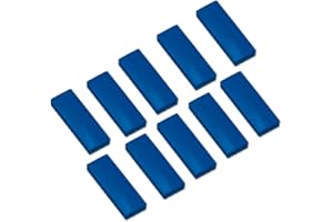 10x Faxland Magnete rechteckig, Blau 54x19 mm, Haftmagnete für Whiteboard, Kühlschrankmagnet, Magnettafel, Magnetwand, Magnet