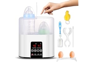 FAUXPONT Chauffe-biberon, lait maternel, chauffe-lait maternisé, chauffage des aliments pour bébés, Chauffe-Biberon avec Écran LCD et Contrôle de la Température, Pour biberons et tétines, Blanc