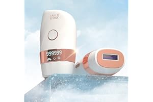 HANSILK Urządzenie do usuwania włosów, 999,999 błysków i bezbolesny laserowy środek do usuwania włosów z systemem chłodzenia lodem do twarzy ciała bikini pod pachami do użytku domowego