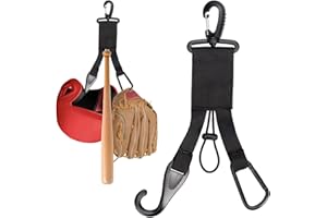 NQEUEPN Baseball Softball Gear Hanger, 3 in 1 Dugout Organizer Baseball Accessory Hanger Bat and Glove Holder with Helmet Hook for Sports Equipment Badminton Softball Fence Water Bottle Hiking Camping