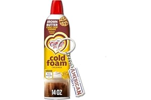 Coffëe matë Non Dairy Butter Brown Chocolate Chip Flavored Cold Foam Coffee Creamer I 14oz (414ml) I US Import I Includes The American Store Keyring