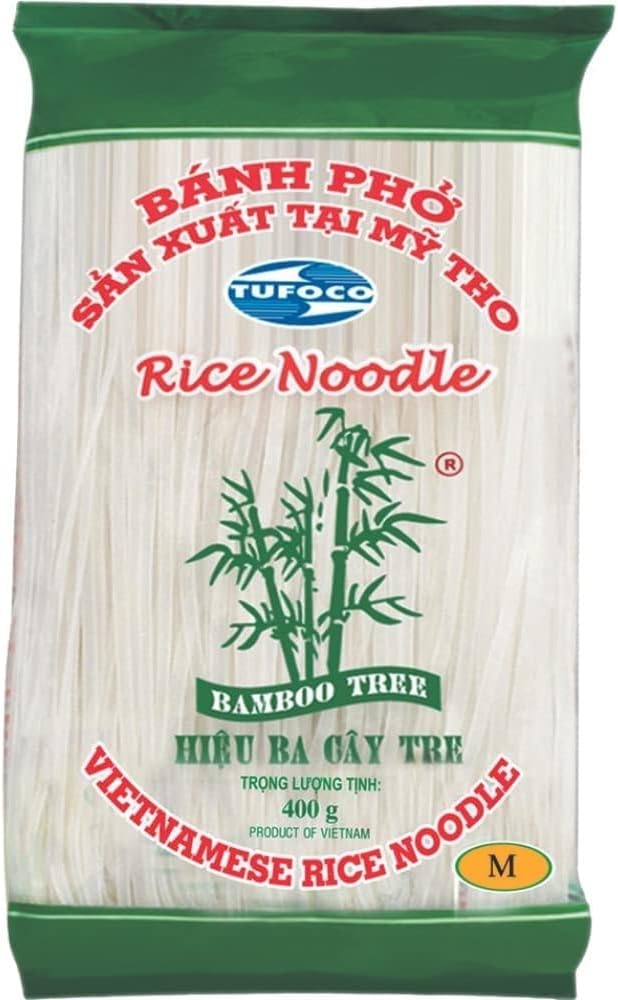 Bamboo Tree Tufoco Pirinç Makarnası 400 Gr | %72 saf Vietnam pirinçinden yapılmıştır, Bánh Ph ve Asya yemekleri için birinci sınıf pirinç erişte