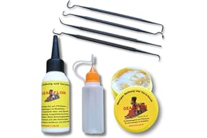 GEAR- FLON Modelleisenbahn Pflege Set mit Öl & Fett – Schmiermittel für Modellbau & Mechanik – Premium Modellbahn Öl + Modellbahn Fett - Teflonfett PTFE (2x50ml)