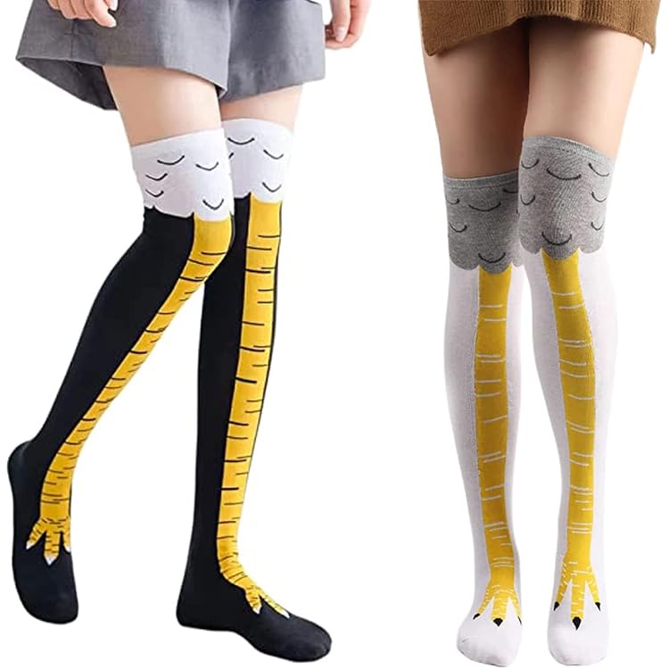 Chaussettes Déjantées En Forme De Pattes De Poulet - 63 Cm - Modèle 3D Unisexe Pour Fêtes, Anniversaires Et Déguisements - Pour Femmes, Hommes, Ados - 5
