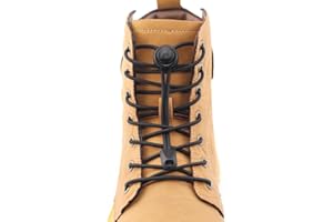 RJ-SPORT Extra Long No Tie Shoelaces - Elastic Tieless Round Boot Laces for Hiking Shoes, Work Boots and Running Sneakers