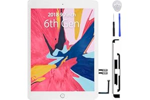 bestbargainhouse Touch Screen Digitizer for iPad 6 6th Generation Front Glass Replacement 2018 9.7" A1893 A1954 with Home Button Repair Tools Kit Adhesive Tape