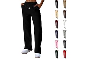 GENERIC Joggers for Women UK Wide Leg Sweatpants with Pockets Ladies Jogging Bottoms Workout Gym Sports Trousers for Women UK Tracksuits Bottoms Elasticated Waist Casual Running Track Pants Loose Loungewear