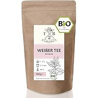 Bio Weißer Tee – Pai Mu Tan Tee lose. 100 g – weich, duftig und aromatisch. (ca. 40 Tassen) | Tea2Be by Sarenius
