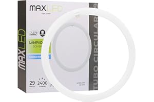‎MAXLED, LIGHT IS LED! Maxled, Light is Led! LED TUBE T9 Ø40CM, Ringförmige LED Röhre 29W Kaltweiß 6500K 2400LM G10Q Sockel Fassung Hell Leuchtröhre PC Deckenleucht Alternative für Klassische T9-Leuchtstofflampen