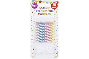 PMS INTERNATIONAL PMS Relighting Birthday Cake Candles with Holders Assorted Colours