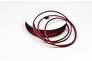 CREATIVERY Kumihimo Rouleau de cordon tressé en satin de 10 m x 2 mm (bordeaux foncé 275) // Cordon décoratif pour bijoux