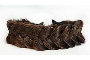 TOECWEGR Hairband Braided Hairpiece Messy Wide 2 Strands Fluffy Braids Wig with Tooth Women Headband Hair Bands