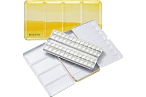 MEEDEN Palette Aquarelle Vide Portable: Palette Peinture de Voyage en Métal avec 48 Demi-godets - Boîte Aquarelle de Poche pour Artistes et Amateurs de Peinture