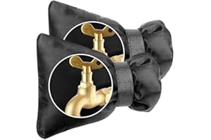 Feliciay 2 Stück Verdickung Außen Wasserhahn Abdeckung,Thermoschutz für Garten Wasserhahn,Outdoor Verdickung Winterfester Beutel für Wasserhahn,Frostschutz Kältebeständig für Winter (Schwarz)