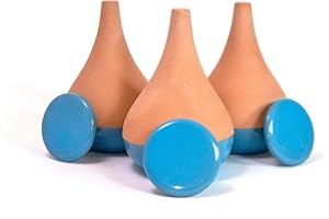 Alppos 3 Oyas a Planter en Terre Cuite de 300 ML en Couleur - avec Couvercle- Goutte a Goutte pour Plante d'interieur - ollas (Bleu)