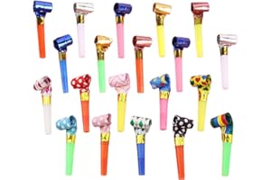 LuLiyLdJ 20 Pezzi Trombette Festa Compleanno, Fischietto Bambini, Trombette da Stadio, Fischietti Trombetta (Miscela di Colori)