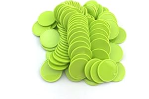 Smartdealspro Set mit 100 25 mm undurchsichtigen Kunststoff-Lernzählern, Mini-Poker-Chips, Spielsteine mit Aufbewahrungsbox (Hellgrün)
