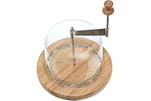 COOK CONCEPT - KD3160 - Racloir Tête de Moine Girolle Manivelle Fromage et sa Cloche Plastique Transparent Bois Acier Inoxydable, Facile à utiliser, 18,6 x 24,5 cm