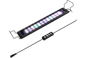 hygger Aquarium Éclairage, 11W RGB Éclairage Aquarium LED pour Réservoir d'eau Douce Avec 10 Niveaux de Luminosité, Minuterie Réglable, 3 Modes pour 30-48cm Réservoir Planté