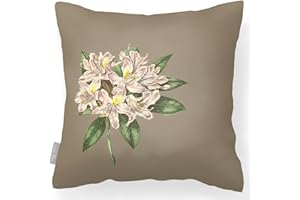 Izabela Peters Outdoor Cushions Waterproof, 43 cm, Filled Outdoor Cushion, Vintage Rhododendron - Taupe, Garden Furniture Cushions, Outdoor Seat Cushions, Garden Chair Cushions