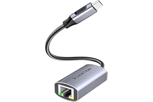 lention Adaptateur USB C à Gigabit Ethernet, Adaptateur Réseau LAN RJ45 1000M Compatible avec 2023-2016 MacBook Pro 13/15/16, iPad Pro/Mac Air/Surface, Chromebook, Plus d'appareils de Type C (Gris)