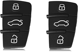 HooRLZ 2 Stück Audi Autoschlüssel Tastenfeld für Audi A2 A3 A4 A6 A6L A8 Q5 Q7 TT S6, Audi A3 Schlüssel Tastenfeld - 3 Tasten