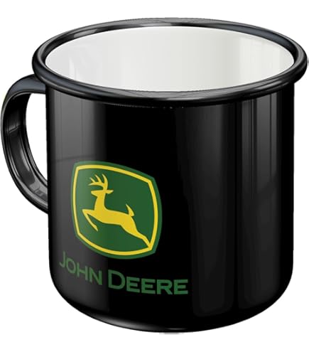 Taza Esmaltada Retro Fendt - 360 Ml, Diseño Tractor, Para Camping