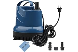 EXLECO Mini Pompe À Eau Pompe Submersible 3500L/H 80W Pompe Vide Cave 230V Hauteur de Refoulement 3,3M Câble 2,5M pour Jardin, Aquarium, Étang, Fontaine