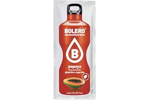 Bolero Bebida Instantánea sin Azúcar, Sabor Papaya - Paquete de 12 x 9 gr - Total: 108 gr