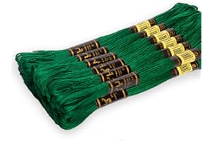 UMC STAG Pack of 12 Premium Embroidery Thread | 100% Egyptian Cotton Premium Skeins | Cross Stitch Embroidery Floss | Oeko TEX Certified Stranded Cotton | Ideal for Arts & Crafts (Emerald Green 923)
