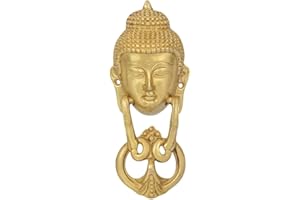 IBLAY Brass buddha Door Knocker Knockers Gate Knocker Door Accessories (Door_knocker_buddha)