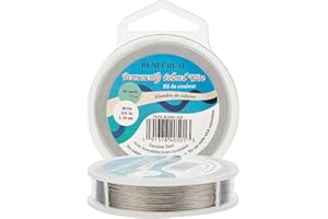 BENECREAT 73m 0.38mm Alambre de Acero Inoxidable Cable Metálico Trenzado por 7 Hilos Accesorios de Manualidad para Diseño de Bisutería