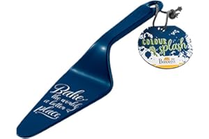 RBV BIRKMANN Birkmann, Colour Kitchen, paletta per torte con scritta, in plastica di alta qualità, per alimenti, indeformabile, lavabile in lavastoviglie, blu, 26 x 6 cm, 429772