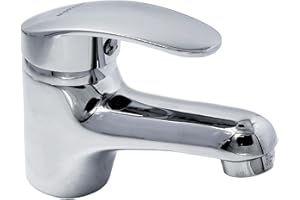 Rubinetto per lavabo, MOKEKA Rubinetto da bagno, Miscelatore Monocomando Bagno con Flessibili da 60 cm, Acqua Calda Fredda cromato