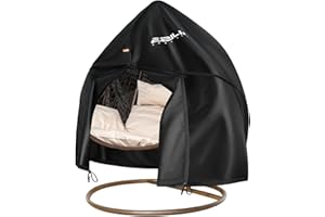 Ezilif Pokrowiec na fotel wiszący, tkanina Oxford 420D, pokrowiec ochronny na fotel wiszący, z wodoszczelnym zamkiem błyskawicznym i ściągaczem, wiatroszczelna osłona nadaje się do krzeseł wiszących i