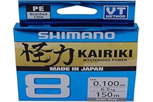 Shimano Kairiki 59WPLA58R1 - Lenza da pesca intrecciata, 8, 150 m, colore: grigio chiaro