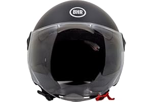 BHR Casque Demi-Jet 832 Minimal, Casque Scooter Homologué ECE 22.06 Léger et Compact, Dimensions Idéales pour Le sous-Selle