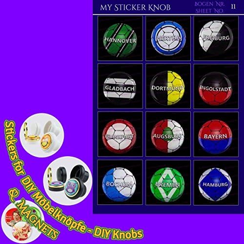 Do It Yourself DIY BOGEN11 Football Special Collection BUNDESLIGA1 12 DIY Furniture and Home Improvement Magnets for Cupboard Drawer Cabinet Door/Kitchen, Bathroom Home Nursery, Fridge, Office Whiteboard