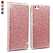 Price comparison product image OKZone iPhone 6S Plus/iPhone 6 Plus Case, Luxury Bling Glitter Sparkly PU Leather Flip Wallet [Magnetic Closure] [Inner Soft TPU] Folio Case For Apple iPhone 6S Plus/iPhone 6 Plus (Rose Gold)