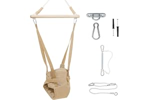 MAMOI Balançoire de Porte de bébé en Coton | Design Moderne de Bascule de Porte pour bébé à partir de 6 Mois (Marron)