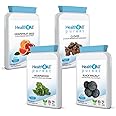 Health4All Strong Intestinal Health Set: Grapefruit Seed Extract, Wormwood, Black Walnut, Cloves 4x90 Capsules (not Tablets). Vegan Supplement for Candida