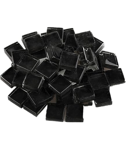 Schwarzes Glasmosaik Transluzent – Mosaikmatte 327x302 Mm, 25x25 Mm Steine, Für Bad, Küche & Mehr