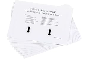 Fellowes Lot de 10 Feuilles lubrifiantes pour destructeur de Document | pour Augmenter Les Performances de la Machine | Facile d'utilisation | pour destructeur Coupe croisée et Micro | 4025601