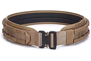 ULIONTAC 3-Layer Tactical Belt 1.75 Inch - Padded Molle System with Quick Release for Men 1000D Nylon Webbing Alloy Buckle Utility